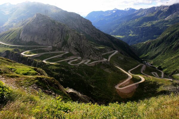 Endless mountain serpentine and magnificent nature