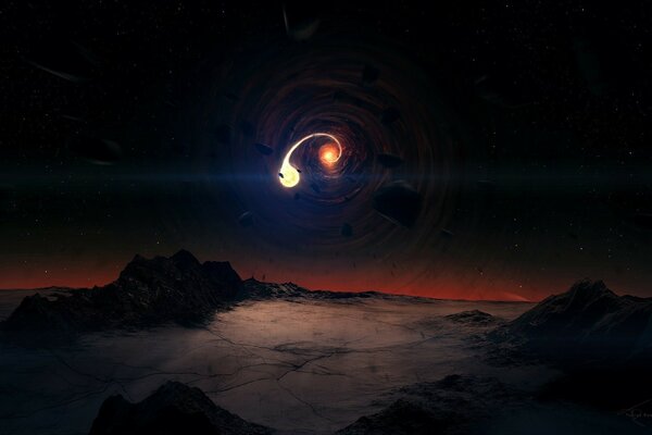 Black hole view from an unknown planet