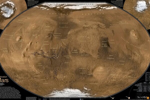 Mapa geográfico del planeta rojo