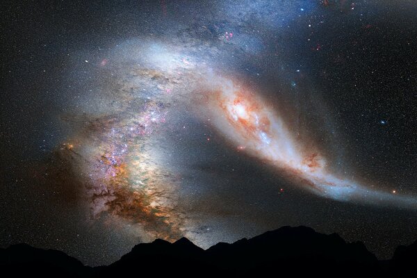 Merging galaxies: the Milky Way and Andromeda