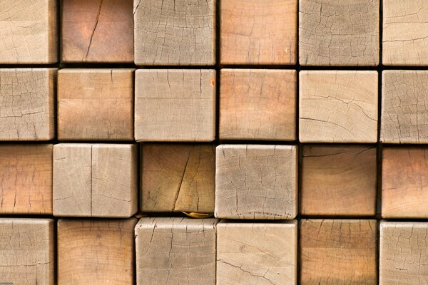 Fotografía macro de cuadrados de madera