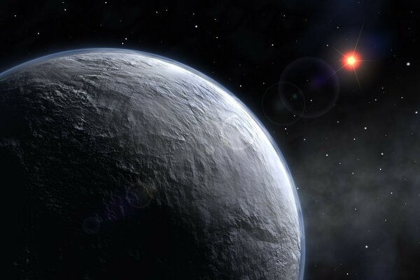 A cosmic planet near a distant star