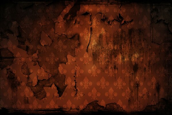 Dark wallpaper in the style of antiquity with cracks