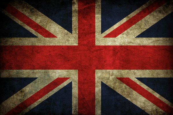 Colorful flag of Britain on wallpaper