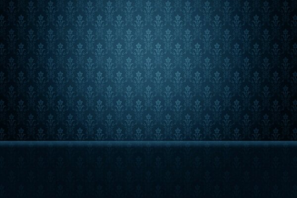 Blue wallpaper with a pattern and with a transition