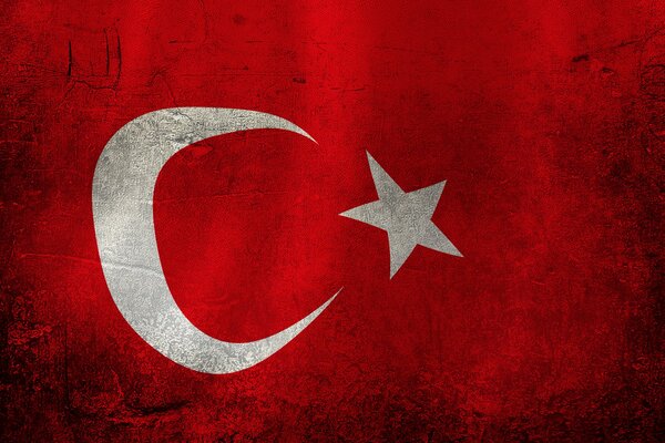 Flag of Turkey with star and crescent