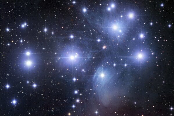 The star nebula. Through outer space