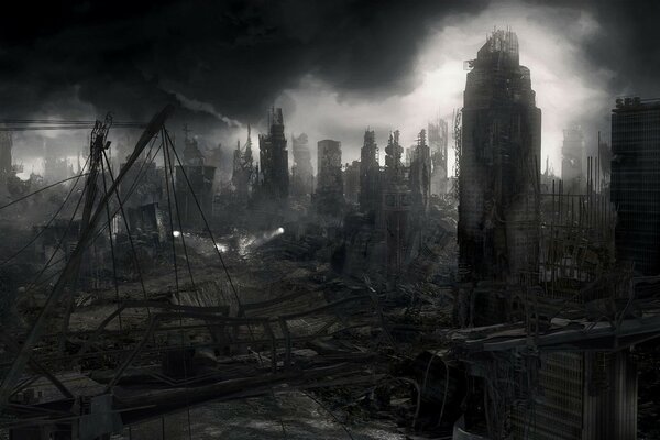 A terrible apocalypse the destruction of the city