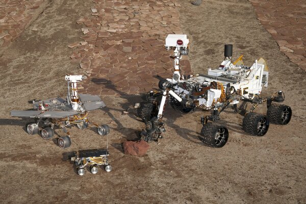Rovers moving on the surface of Mars