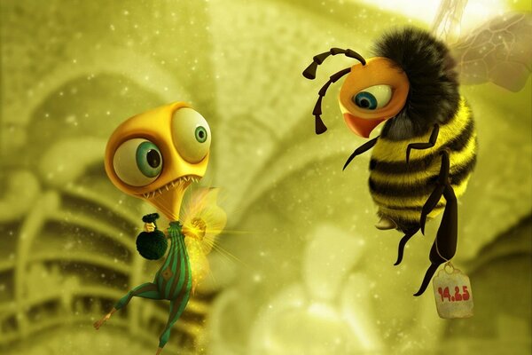 Bemalte Bienen mit einer seltsamen Stimmung