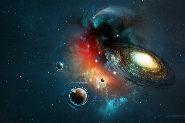 Collision of planets in deep space