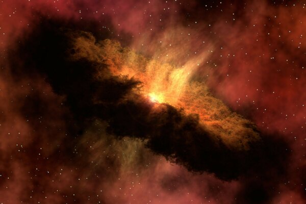 Explosion of a gas cloud in space