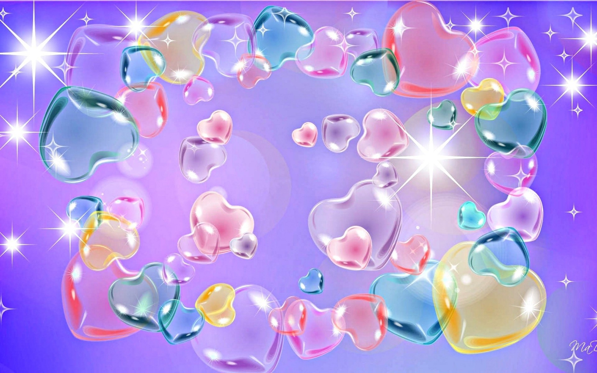 corazones pastel multicolor