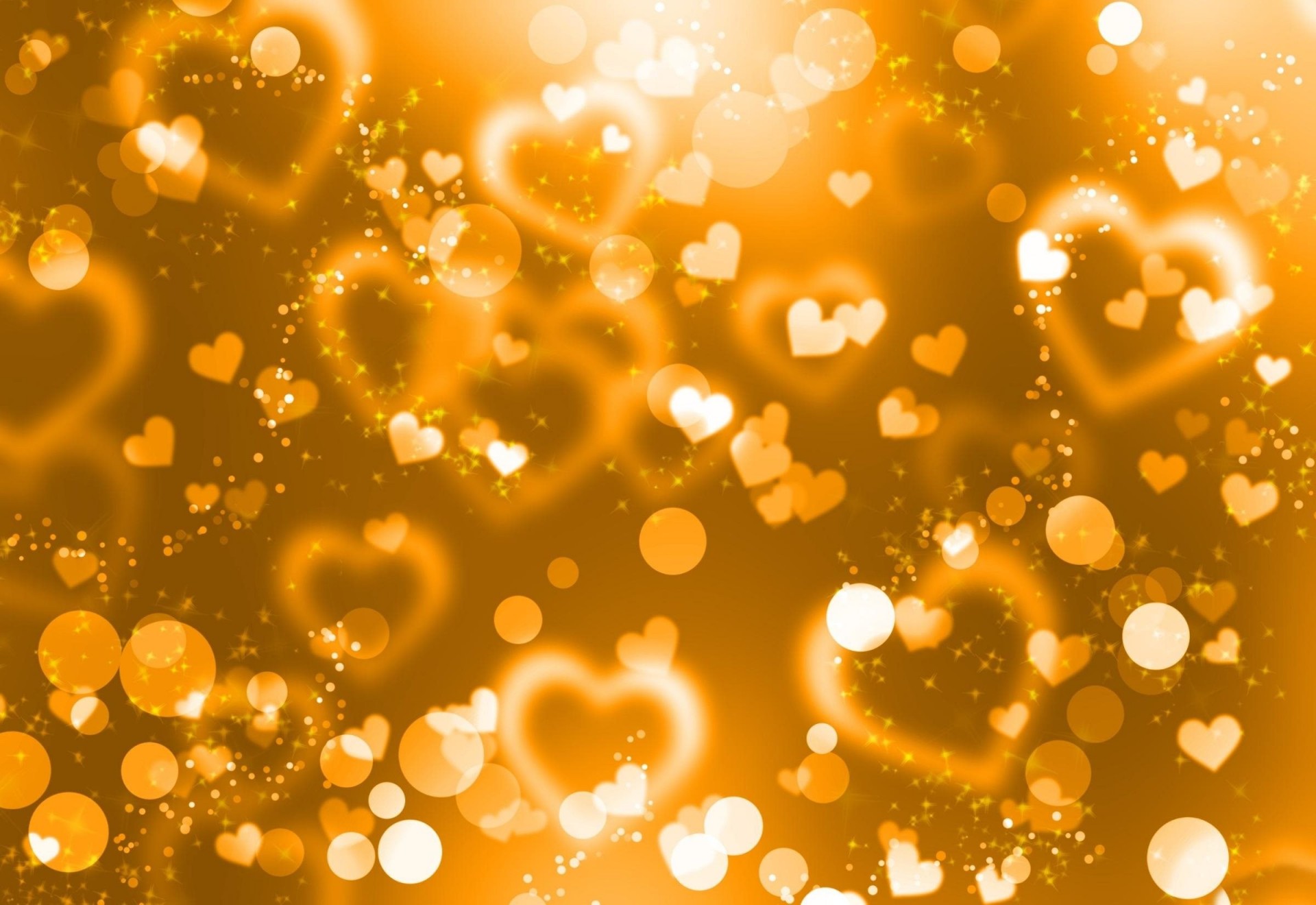 heart hearts gold bokeh