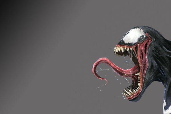 Venom profile on a gray background