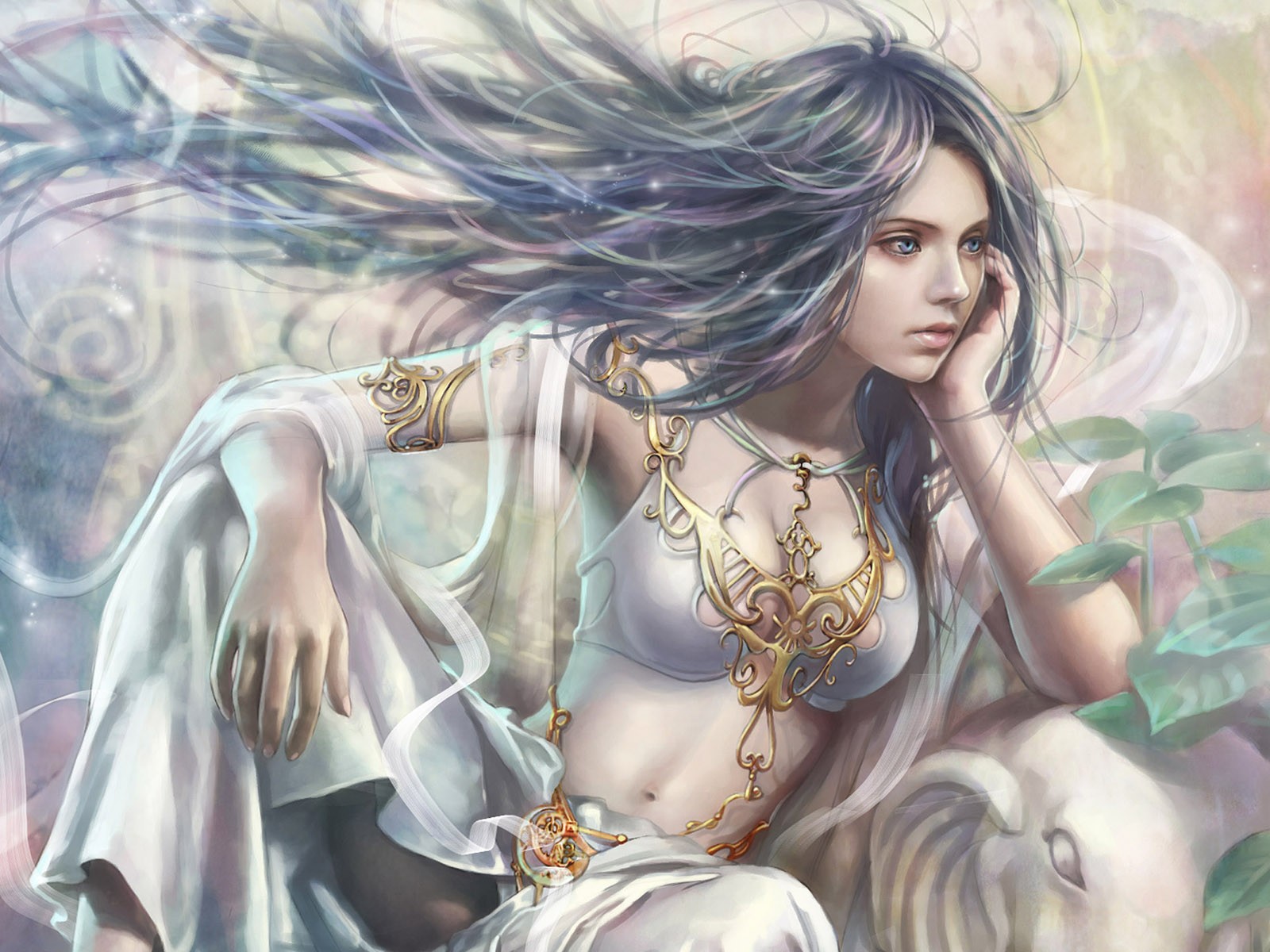 fantasy girl priestess tender wind i-chen lin