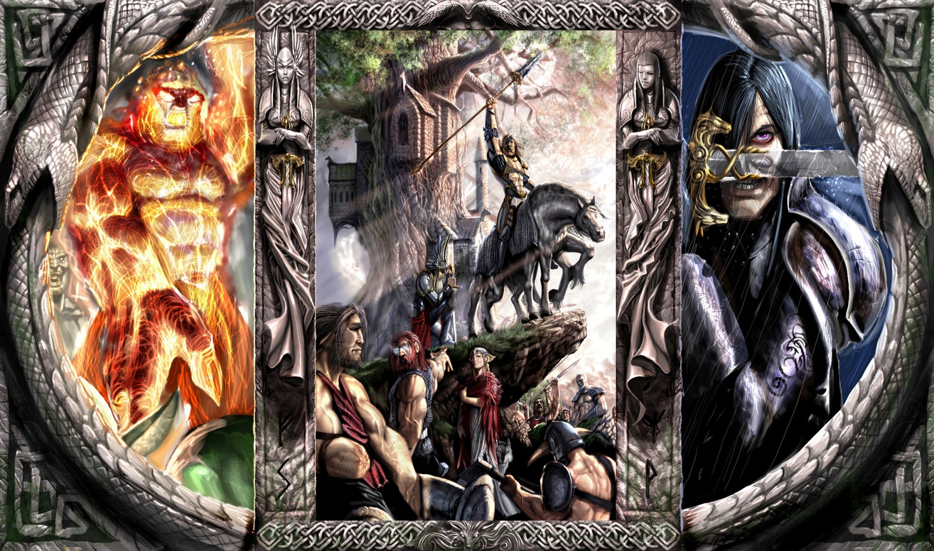 warriors valhala triptych