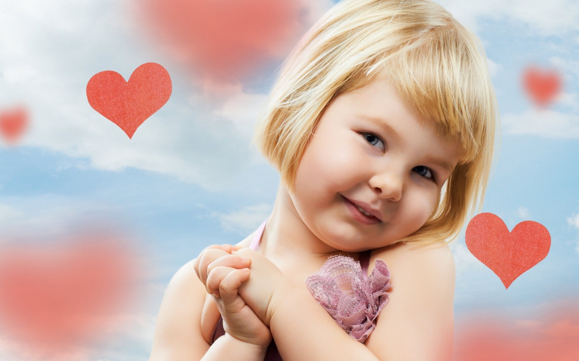 heart girl child cute little girl happy children