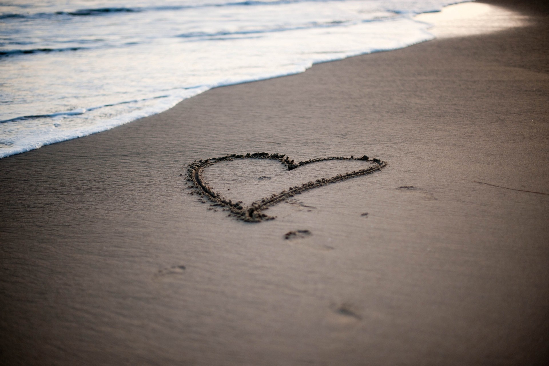 widescreen love beach full screen mood wave background heart water sea wallpaper sand