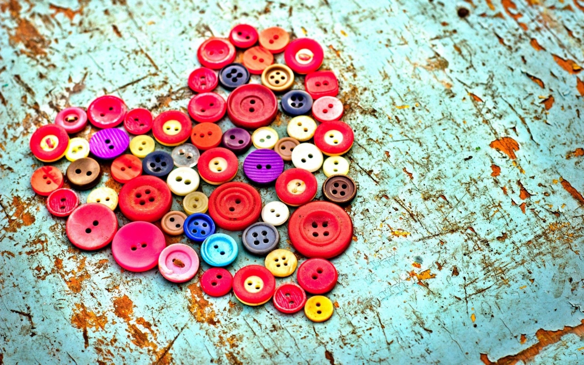 heart buttons table colored