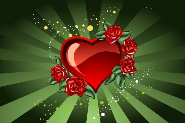 Сердечки и розы в день святого валентина