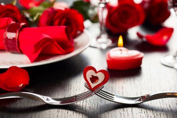 Dîner romantique le jour de la Saint-Valentin