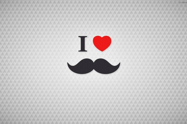 Illustration drôle avec coeur et moustache