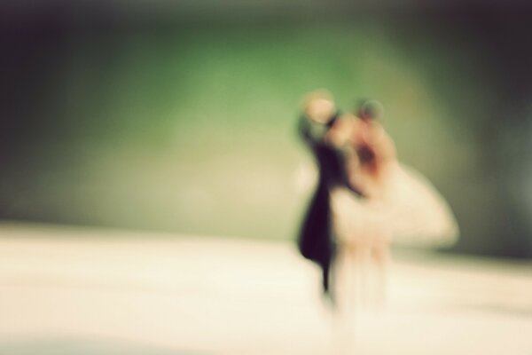 Dancing couple on a blurry background