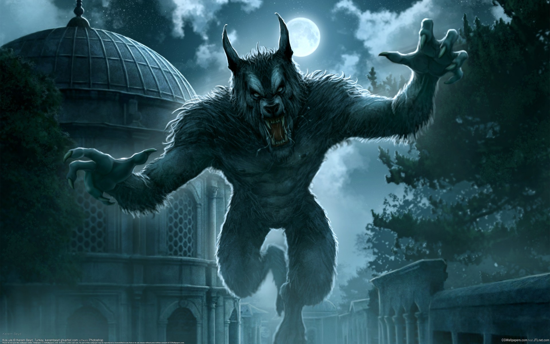 town night full moon werewolf fantasy kerem beyit