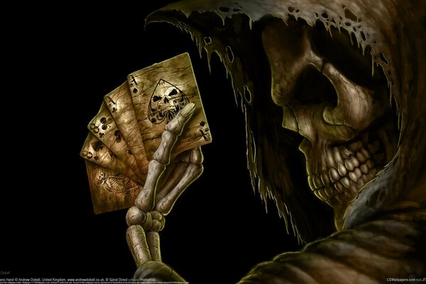 Fantasy. Playing cards with Death