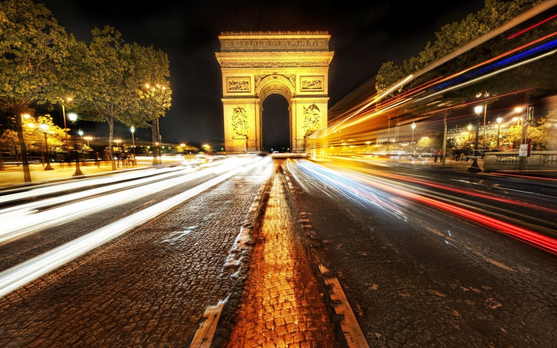 nacht arc de triomphe paris paris frankreich frankreich