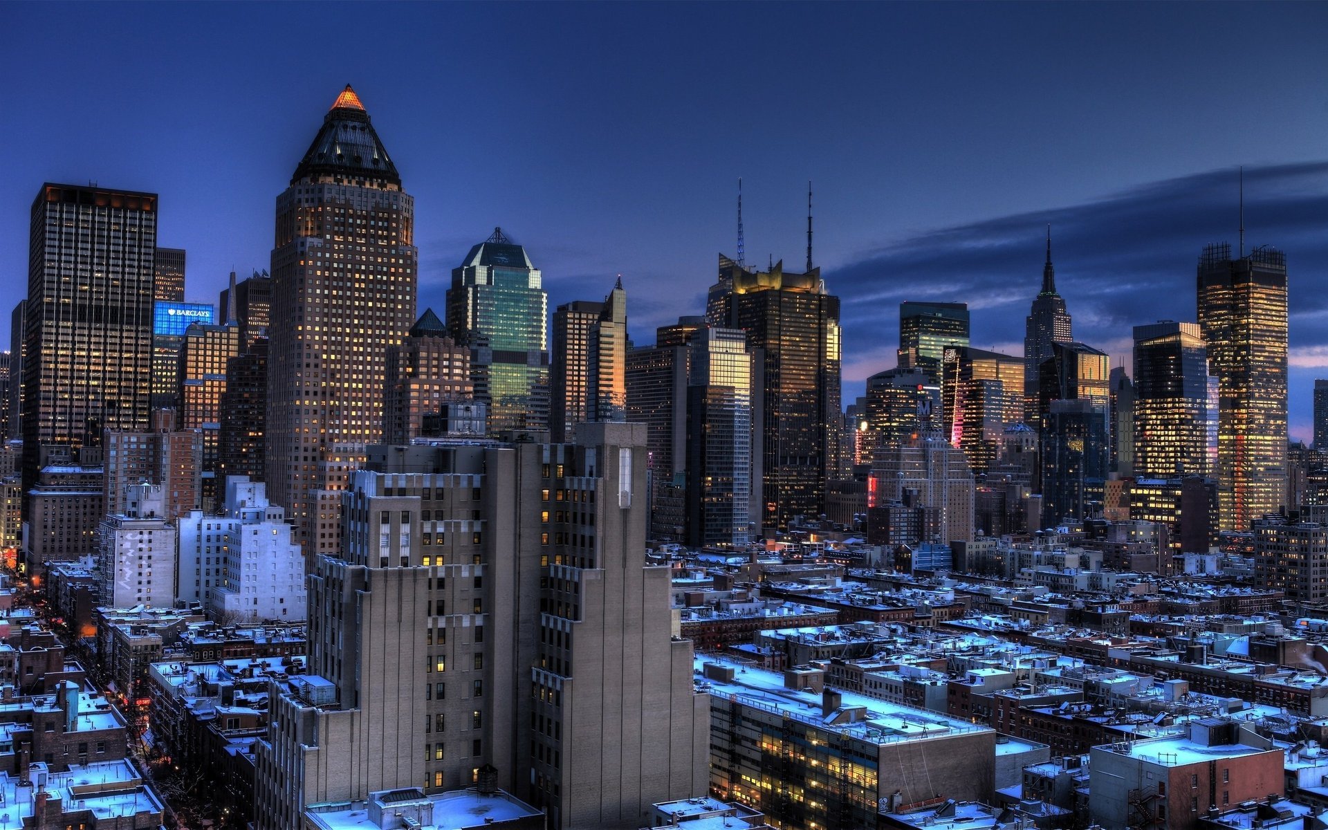 manhattan blue hour new york usa midtown nueva york