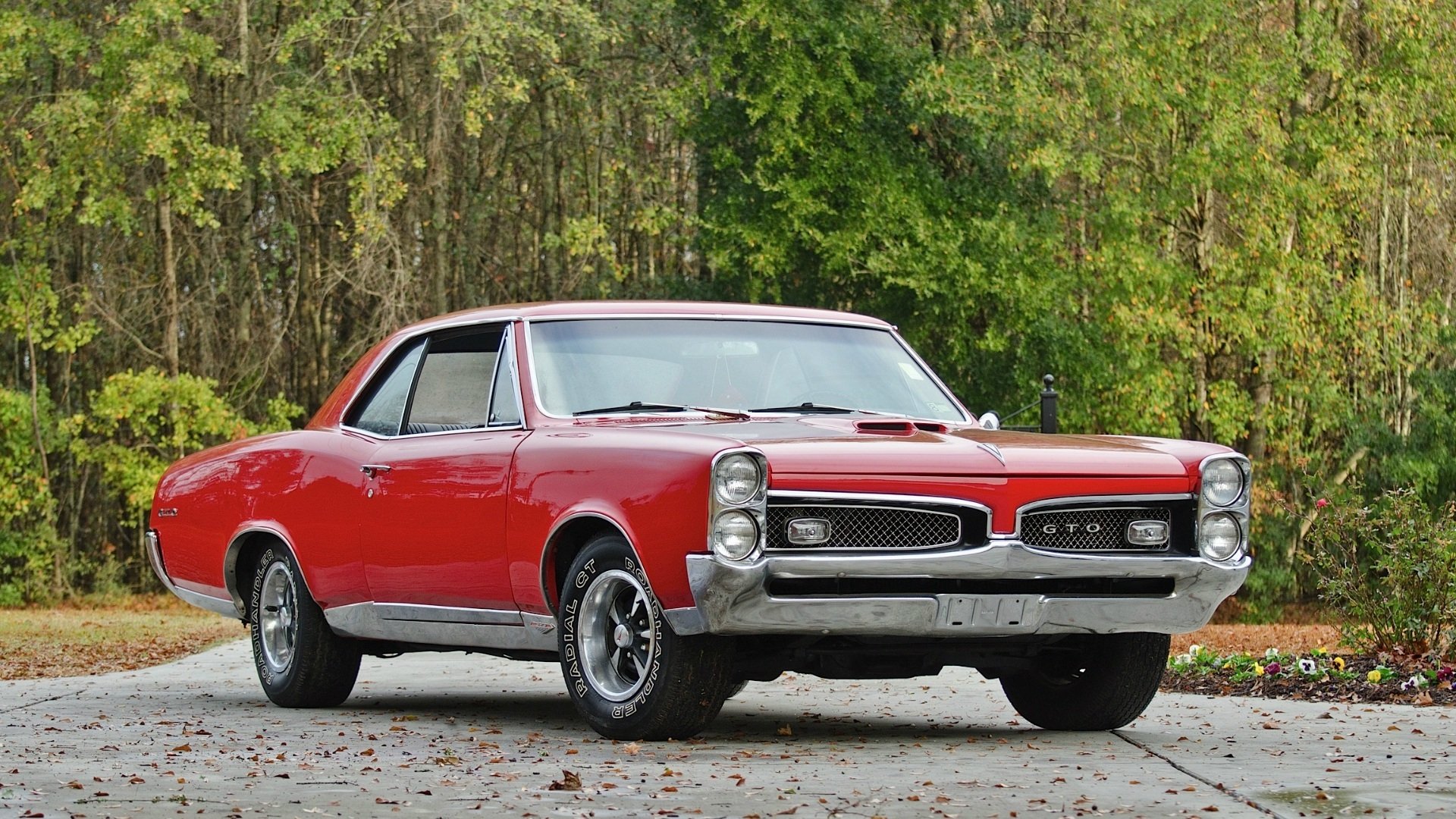 pontiac gto hardtop coupe 1967 muscle car red classic pontiac gto red hardtop classic retro muscle car