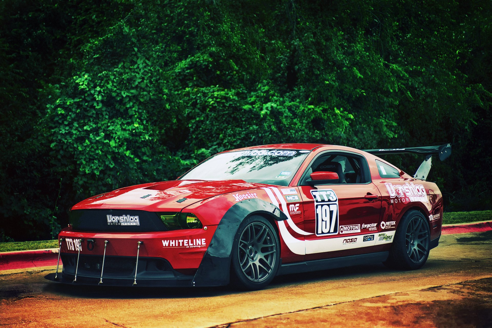 ford mustang gt race car red front kit