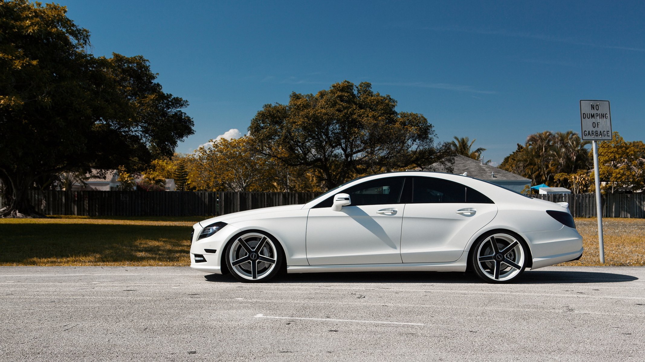 mercedes cls 550 bianco opaco messa a punto vista laterale