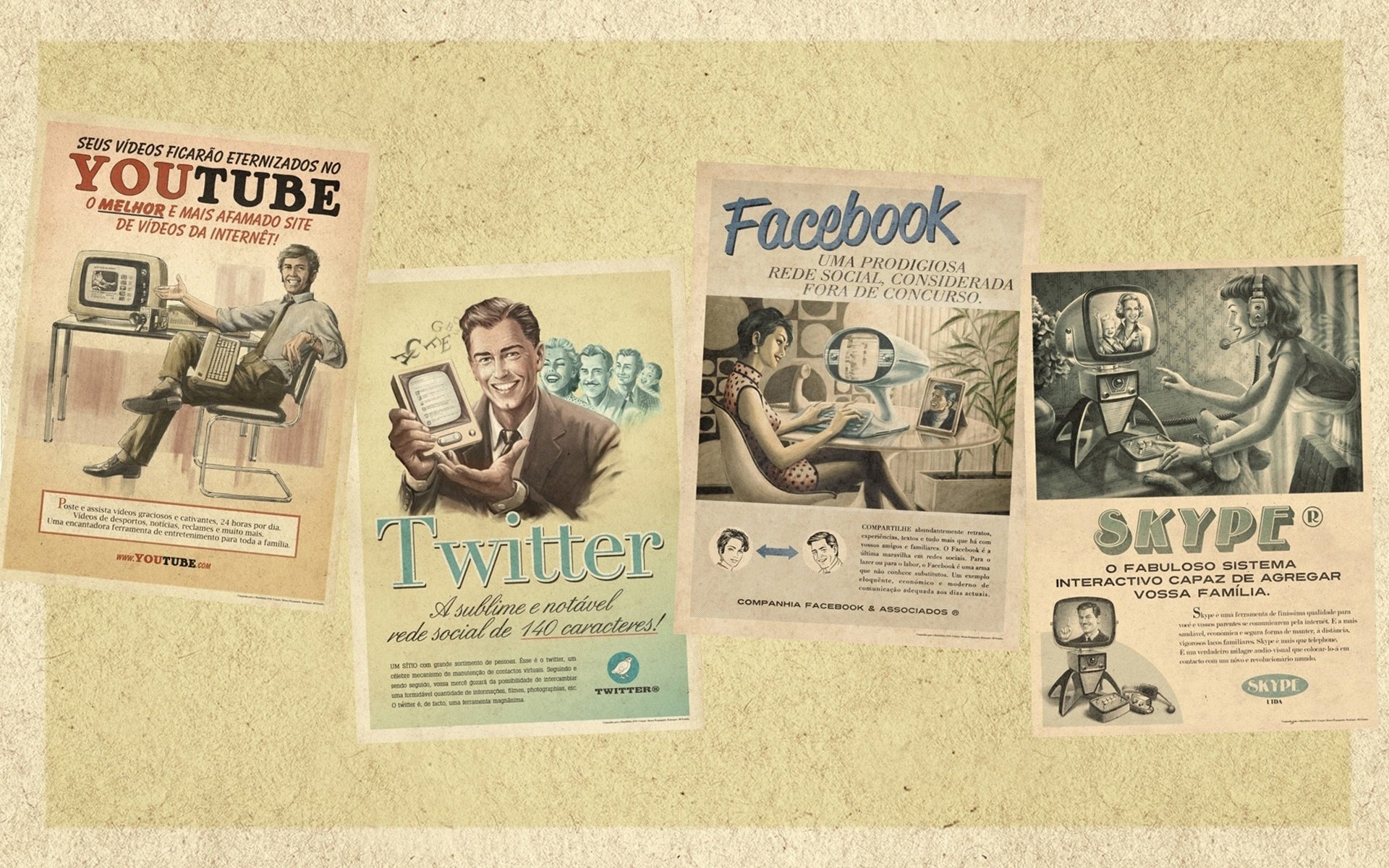 social network facebook vecchi poster skype twitter stile youtube poster parete twitter skype