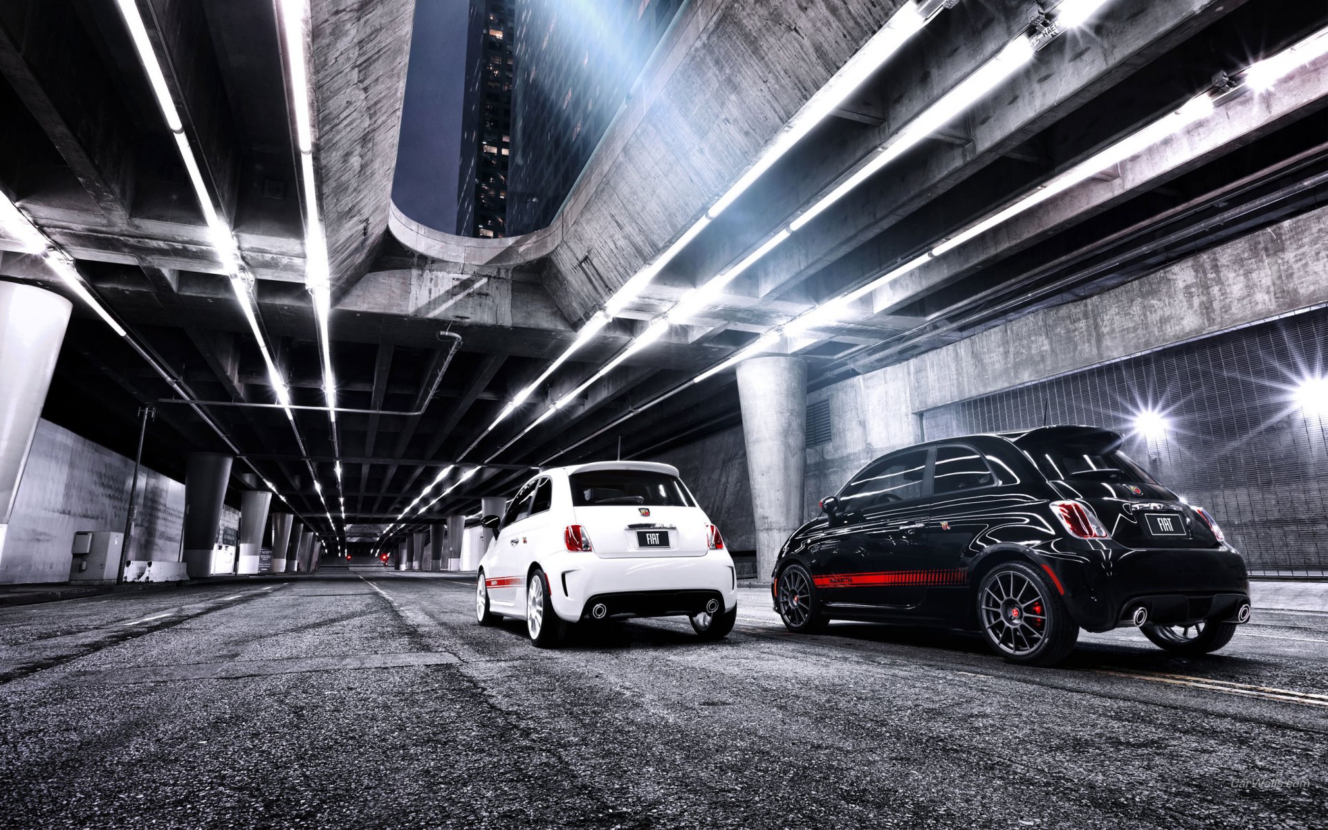 fiat 500 fiat estakada miasto noc tuning