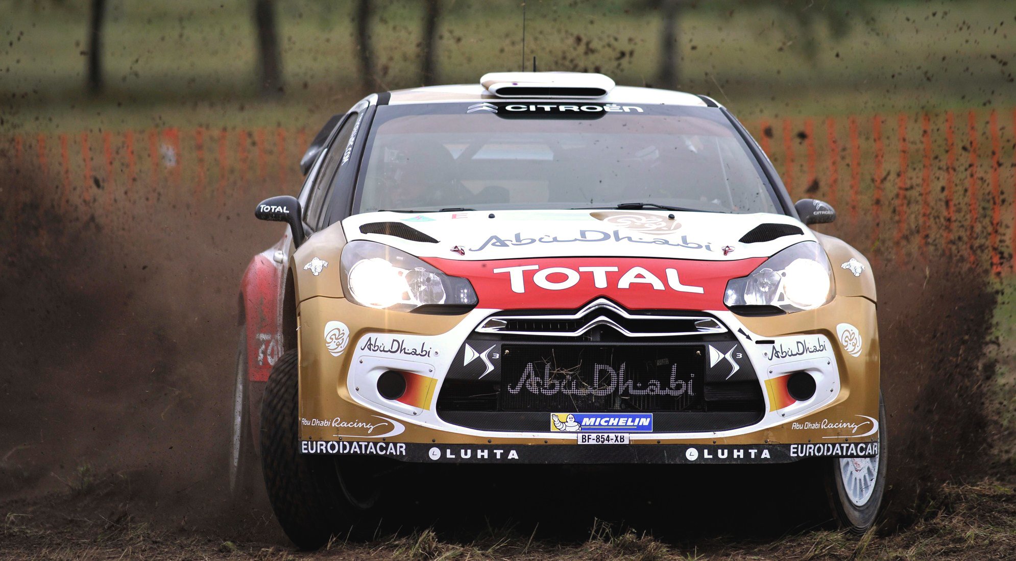 citroen ds3 wrc rajd rajd auto samochód sport turn przednie reflektory skid dirt race