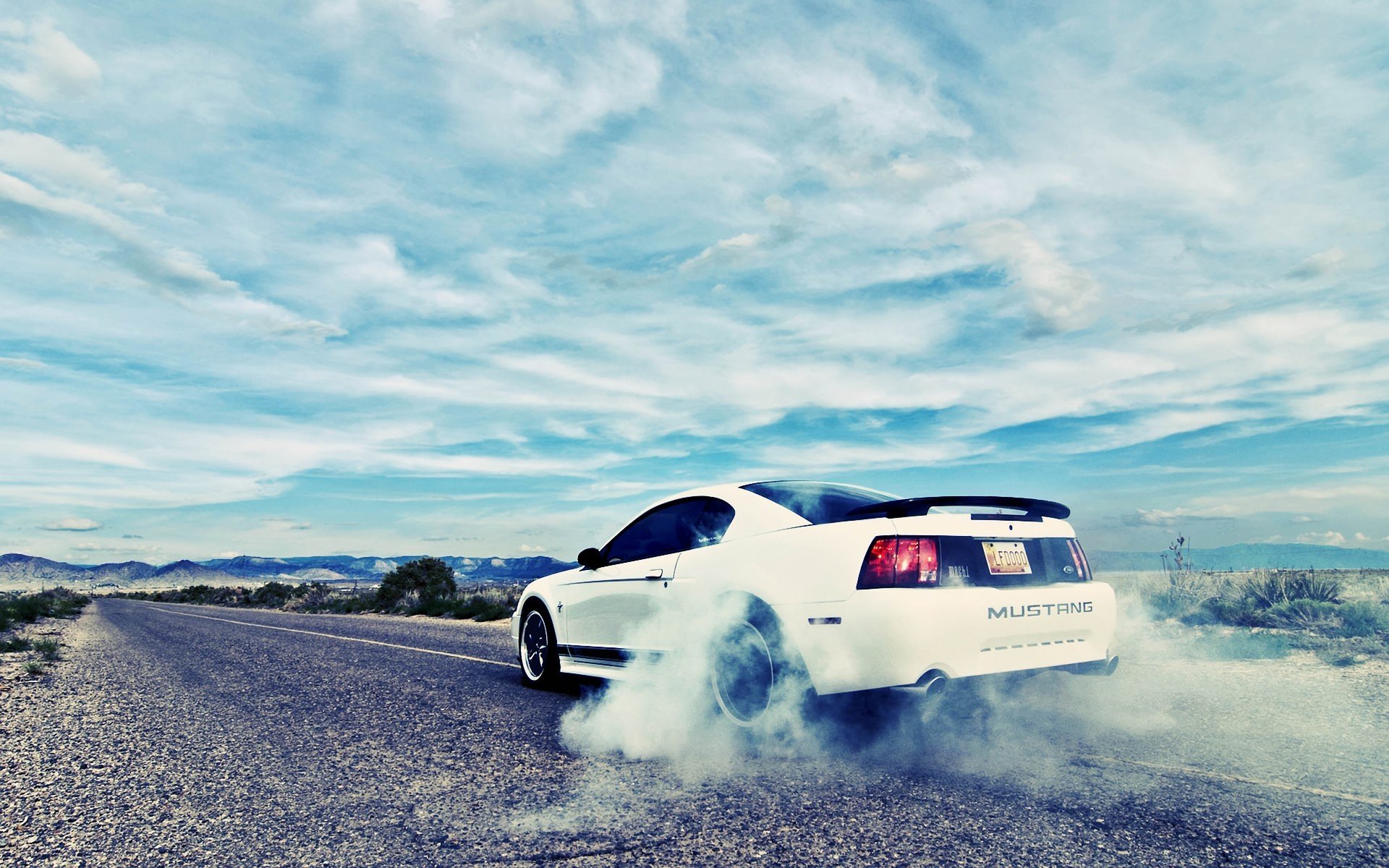 ford mustang mustang coupe burnout road avtooboi