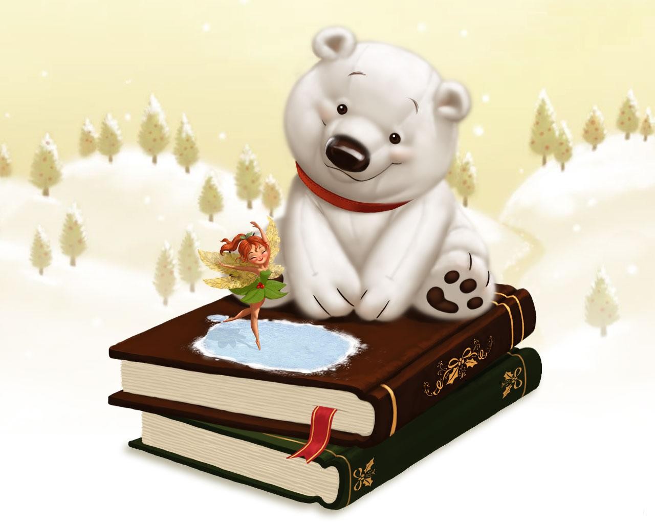 infancia cuento de hadas libros oso blanco hada invierno nieve regalos