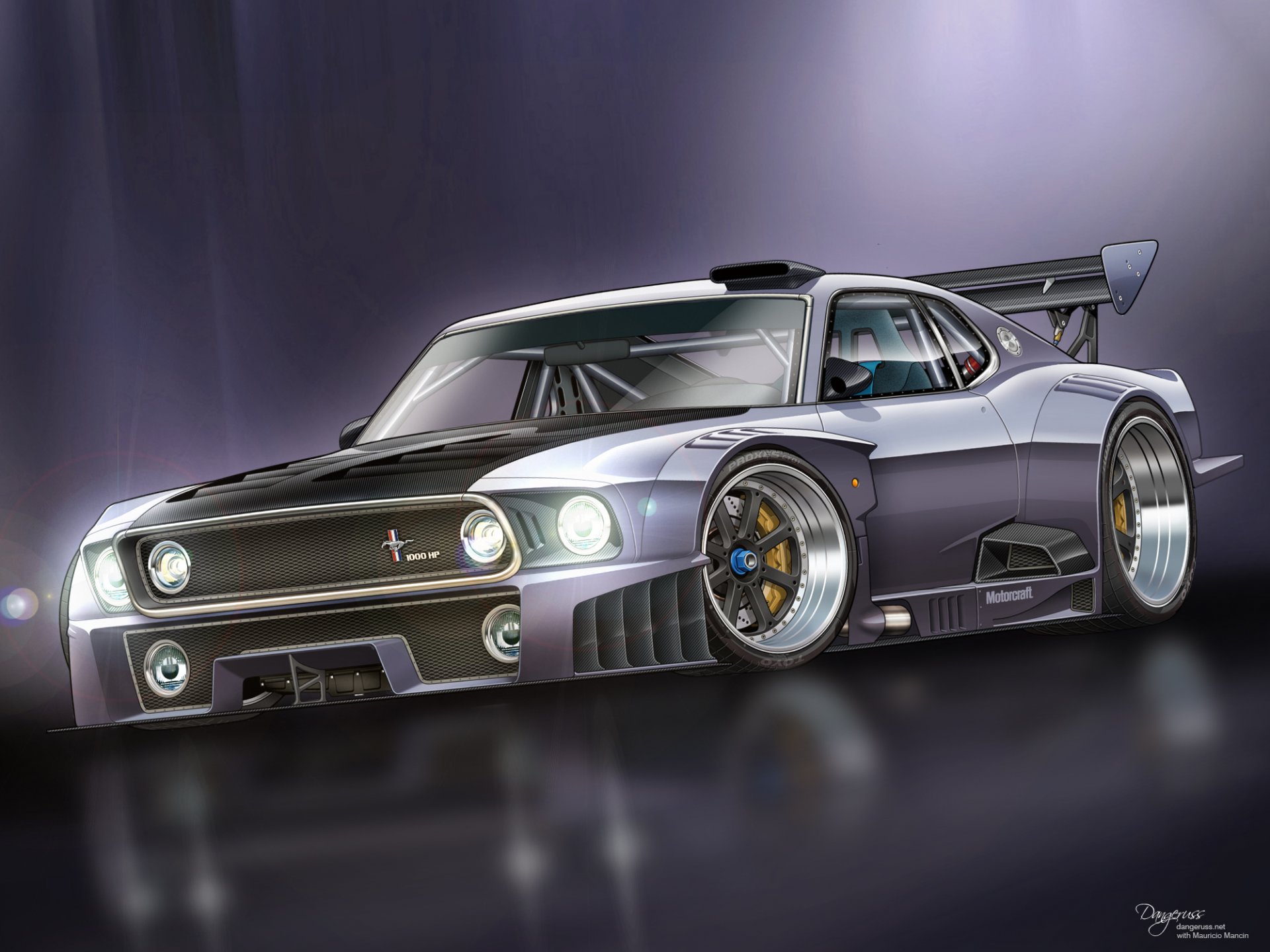 ford mustang 1000hp gt-r bolid art