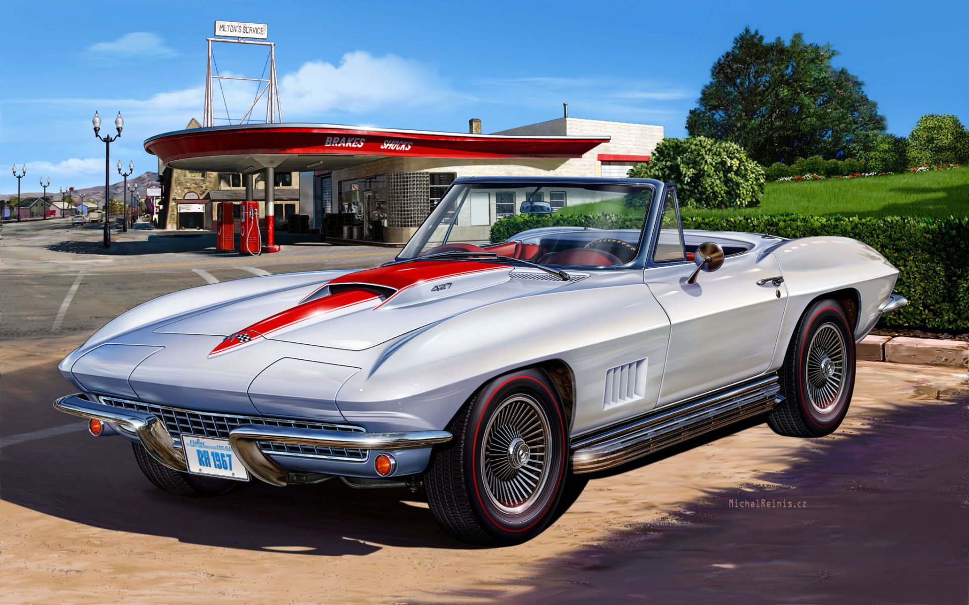 picture michal reinis sports convertible silver corvette 427 convertible sting ray 1967