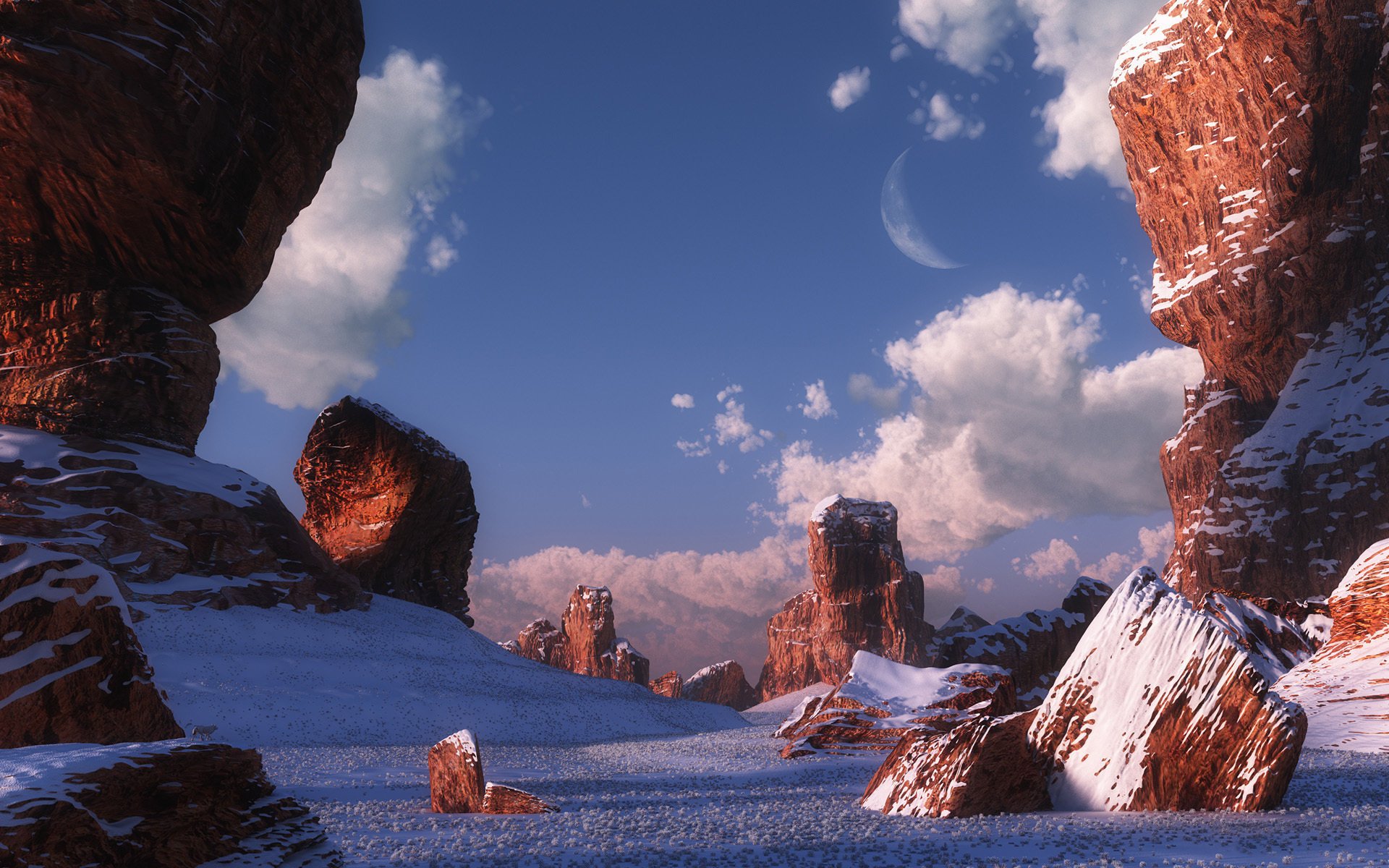 desert dawn rocce rocce digitale inverno deserto canyon