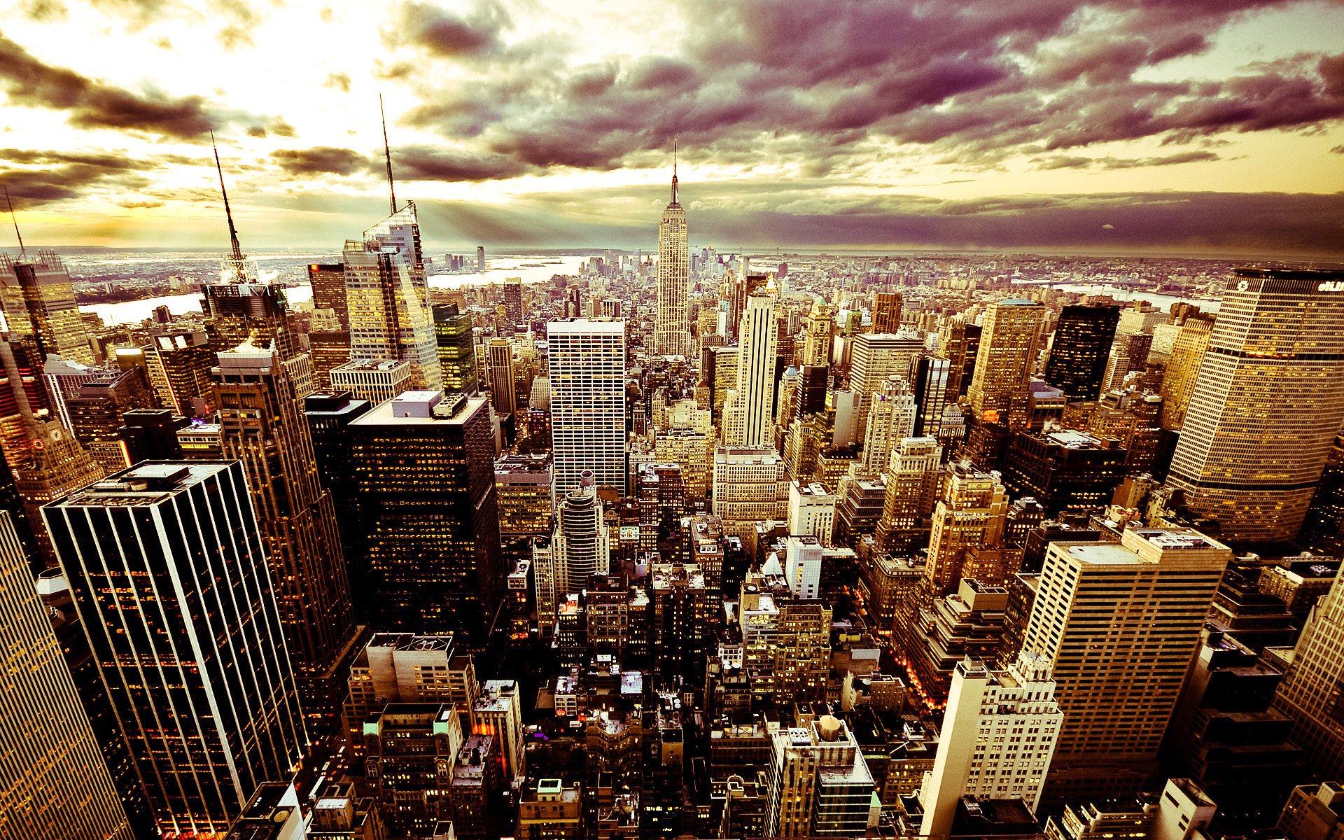 ciudad cielo américa nubes nueva york tarde estados unidos