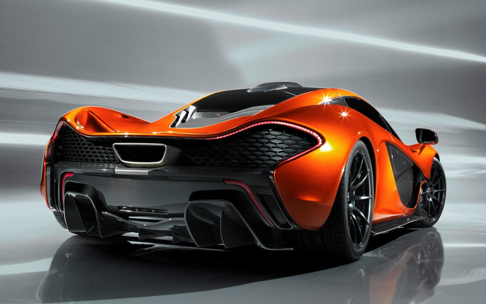 mclaren p1 concept mclaren p1 concept supercar orange rear view background