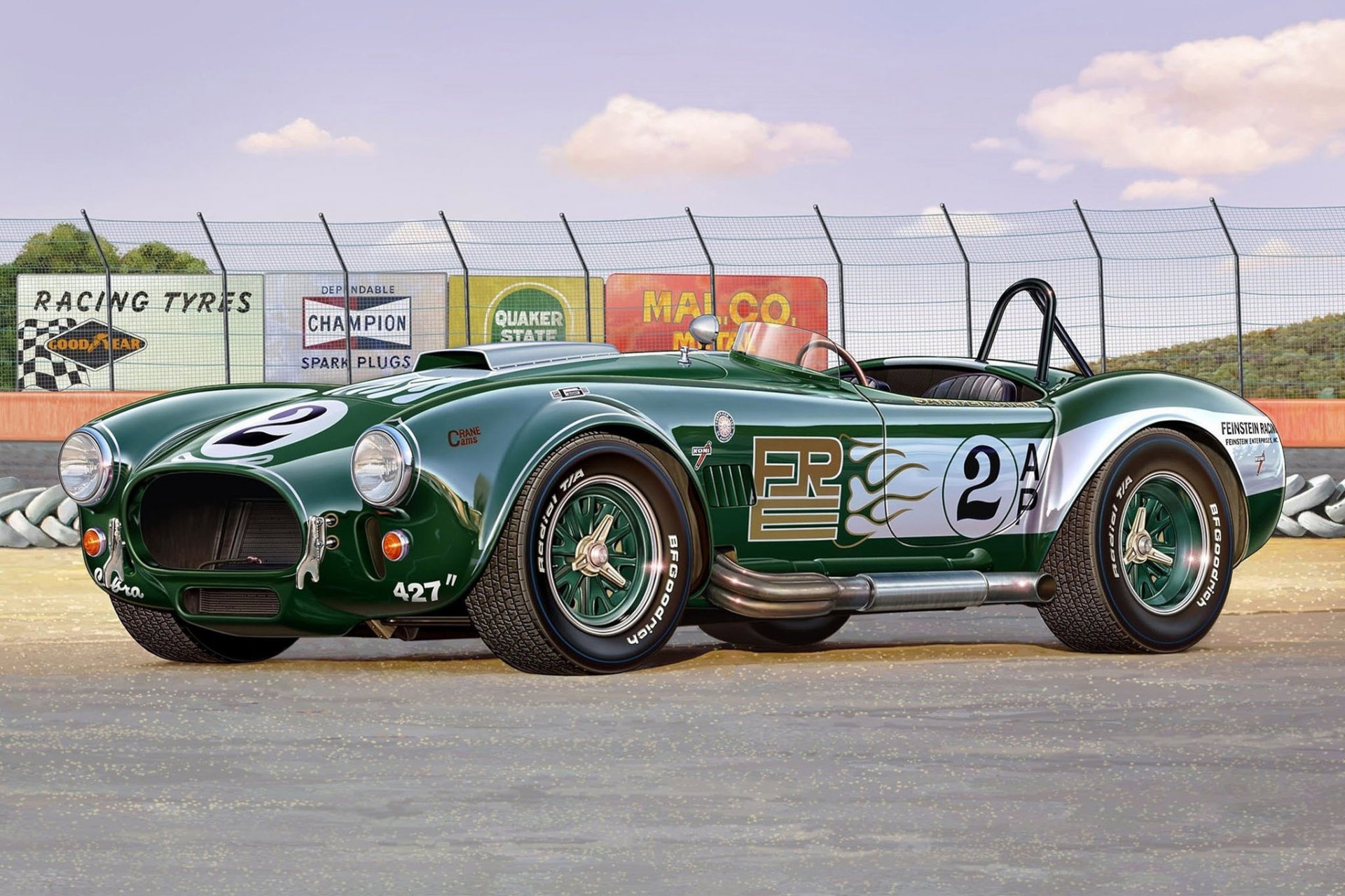 art shelby cobra britannique sportif course voiture modification fait modèle légende en son temps cette voiture a été enregistré livre records guinness frappe miles heure derrière secondes modèle