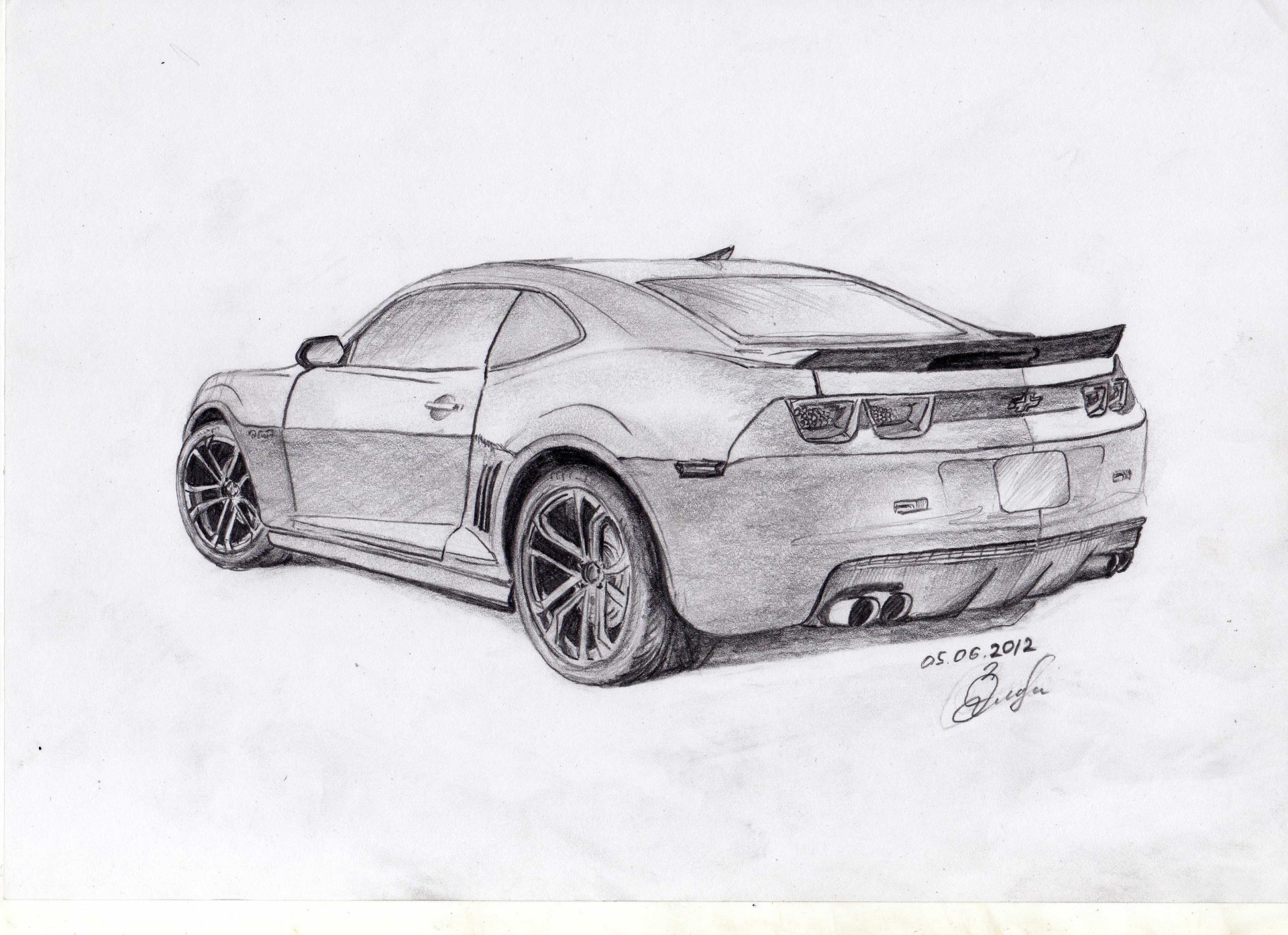 chevrolet camaro dibujo coche zlobin lápiz