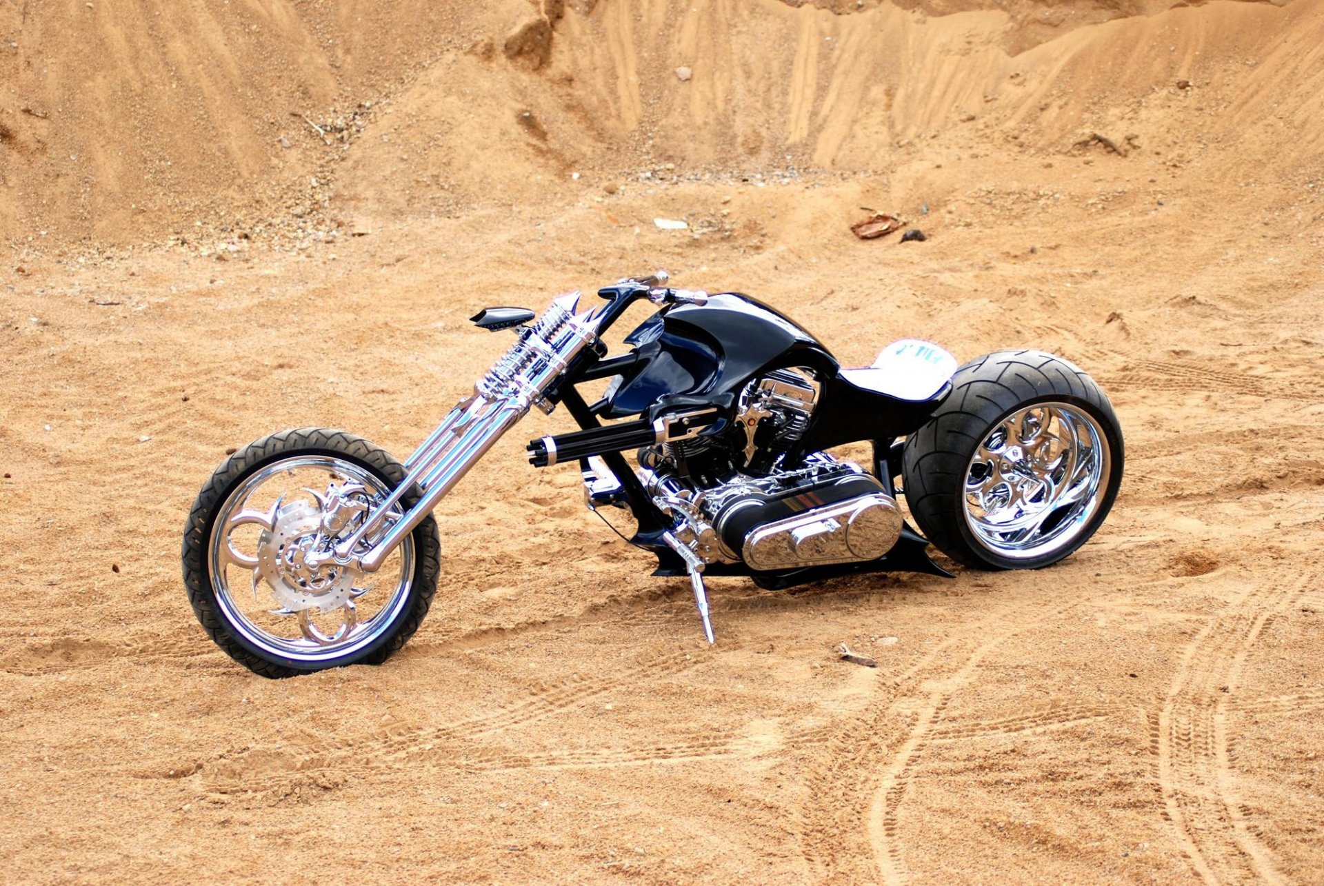 bike chopper drives fork chrome tuning sand