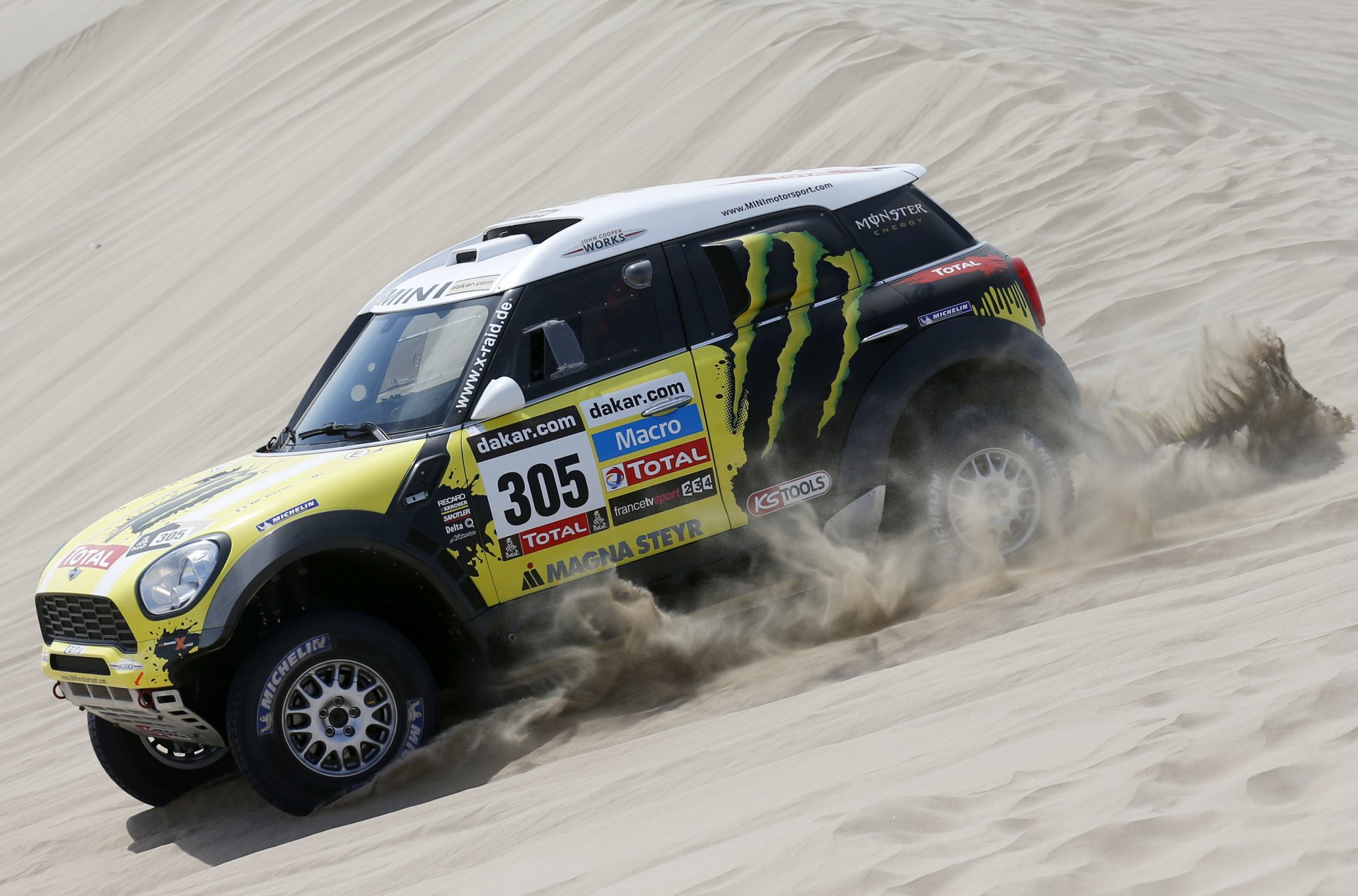 mini cooper mini mini cooper dakar x-raid rally yellow race competition