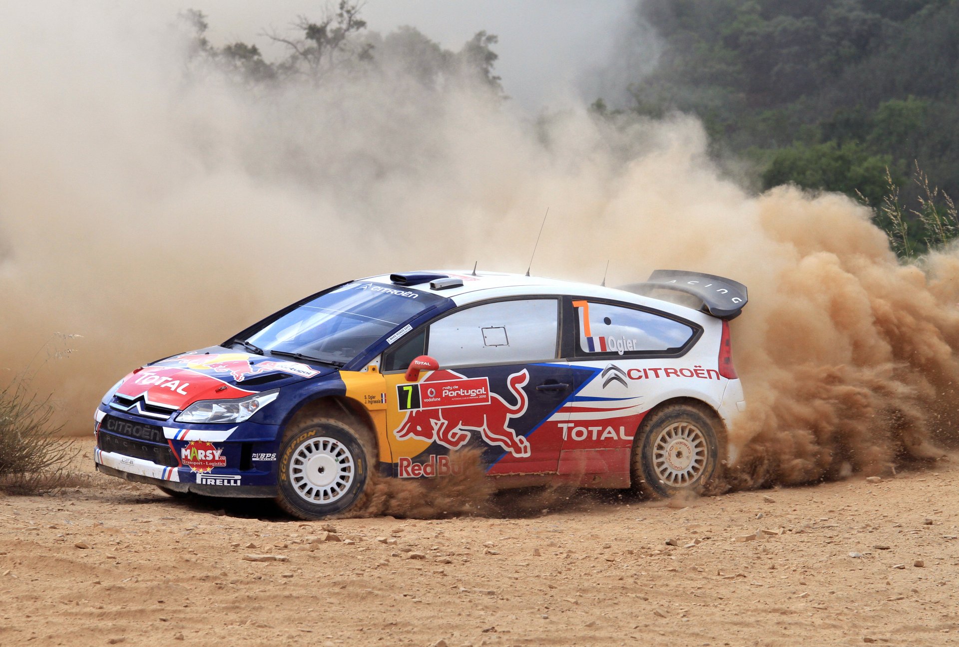 citroen c4 wrc rally dust side view citroen competition rally